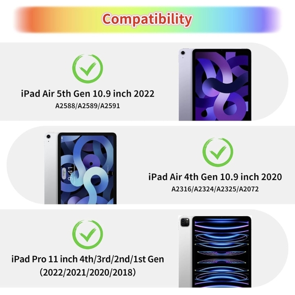 Wollony for iPad Air 5th 4th Generation Case 10.9 Inch iPad Pro 11 Inch Case Kid - Picture 3 of 6